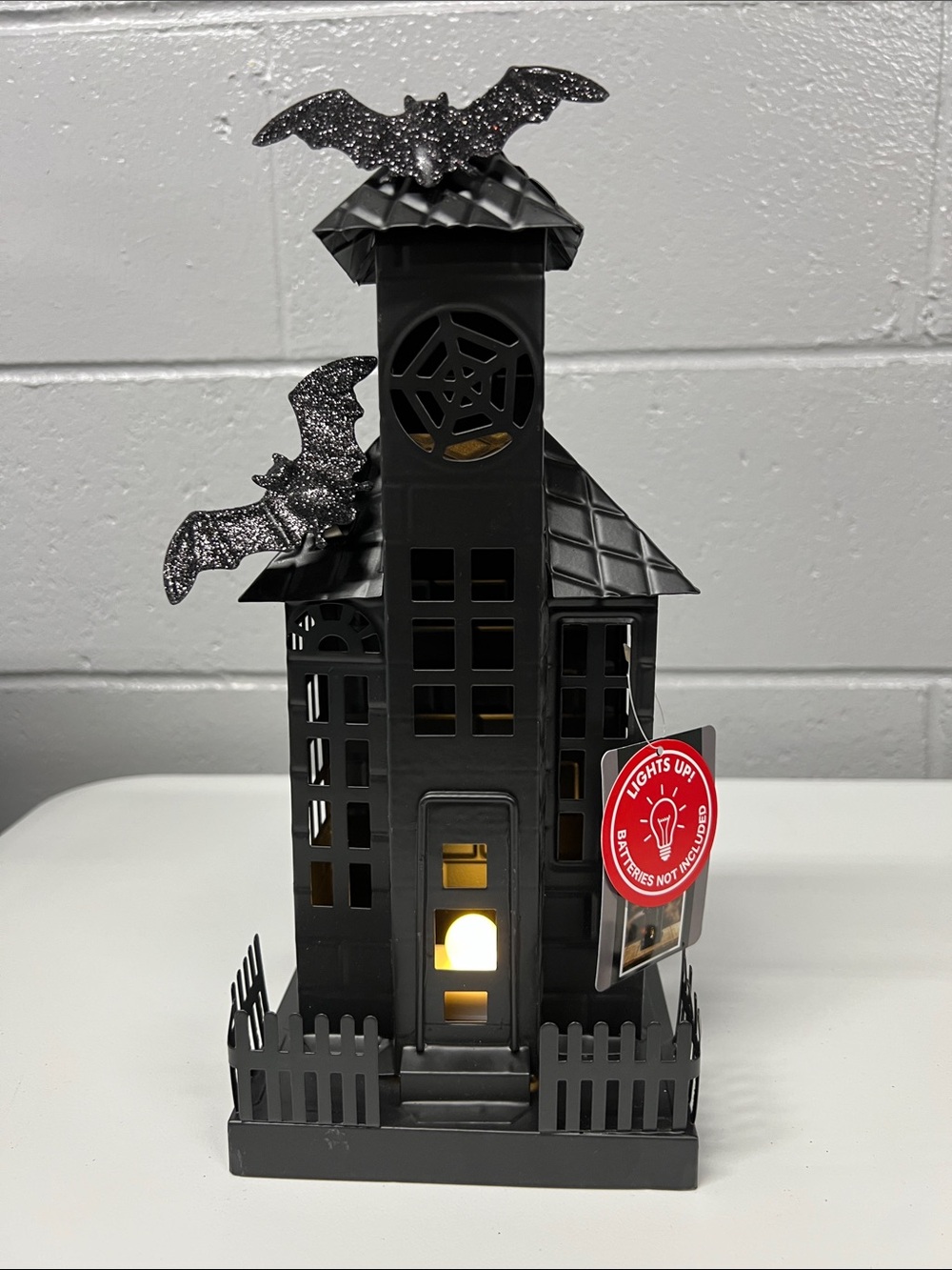 Black Haunted House with LED Accent